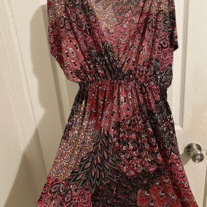Pink patterned dress (paisley)